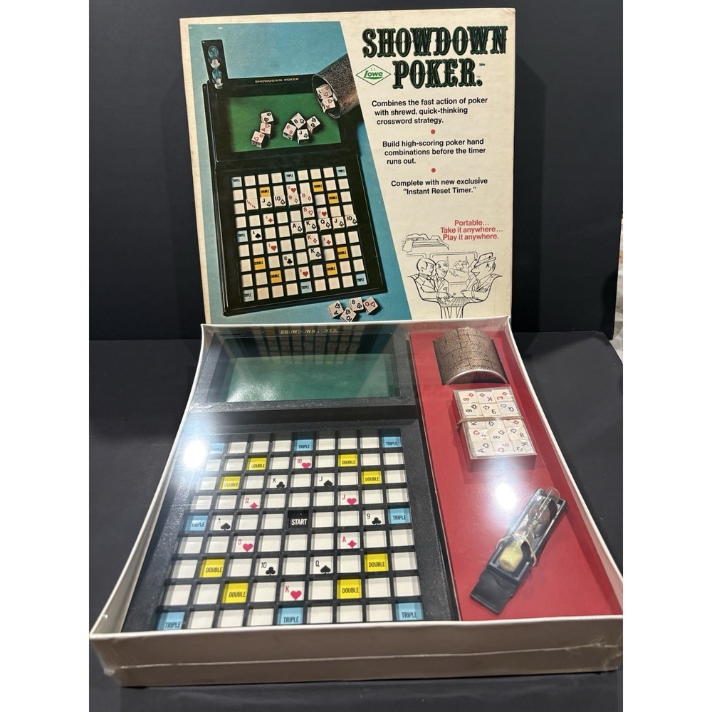 Vtg 1971 ES Lowe Company SHOWDOWN POKER Board Game No 916 - 100% COMPLETE, NEW
